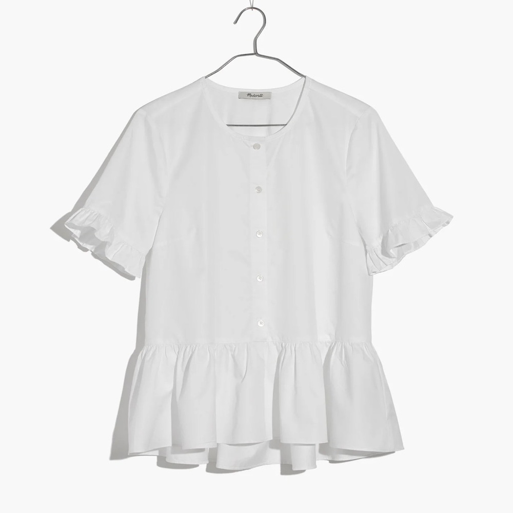 Madewell Studio Ruffle-Hem Blouse NWT